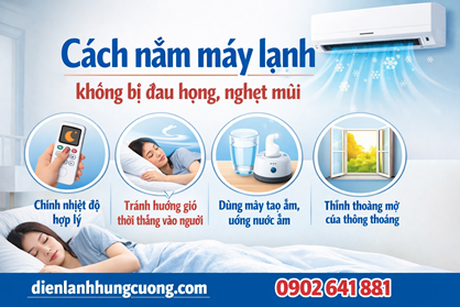 Cách nằm máy lạnh không bị đau họng, nghẹt mũi