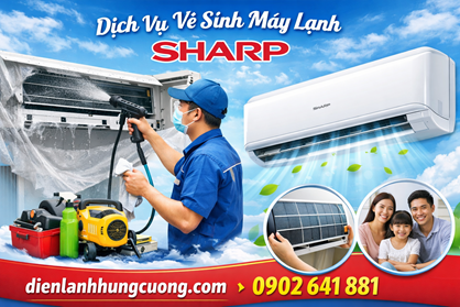 Dịch Vụ Vệ Sinh Máy Lạnh Sharp – Khử Khuẩn – Trọn Gói