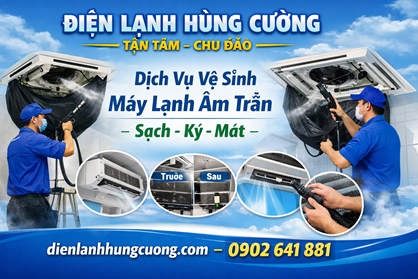 Vệ Sinh Máy Lạnh Âm Trần Quận 7 - Kỹ, Sạch, Rẻ