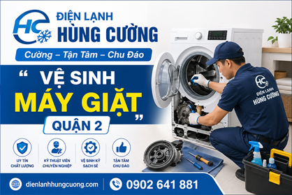 Dịch Vụ Vệ Sinh Máy Giặt Quận 2 Tại Nhà: Sạch Sâu 99%