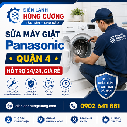 Sửa Máy Giặt Panasonic Quận 4: Hỗ Trợ 24/24, Tận Tâm, Giá Rẻ