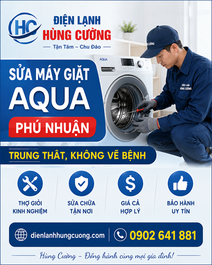 Sửa Máy Giặt Aqua Phú Nhuận: Không Vẽ Bệnh, Thợ Trung Thật