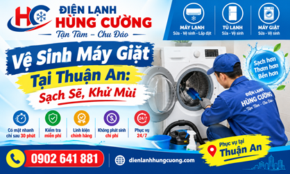Vệ Sinh Máy Giặt Tại Thuận An: Sạch Tận Gốc, Khử Mùi Hôi