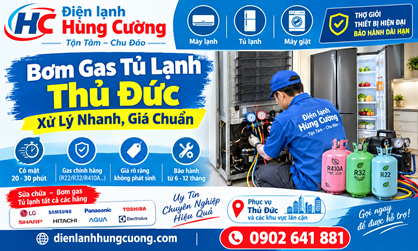 Bơm Gas Tủ Lạnh Thủ Đức: Xử Lý Nhanh, Giá Chuẩn