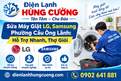 Sửa Máy Giặt LG, Samsung Phường Cầu Ông Lãnh: Hỗ Trợ Nhanh, Thợ Giỏi
