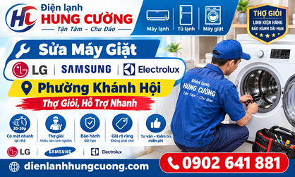 Sửa Máy Giặt LG, Samsung, Electrolux Phường Khánh Hội