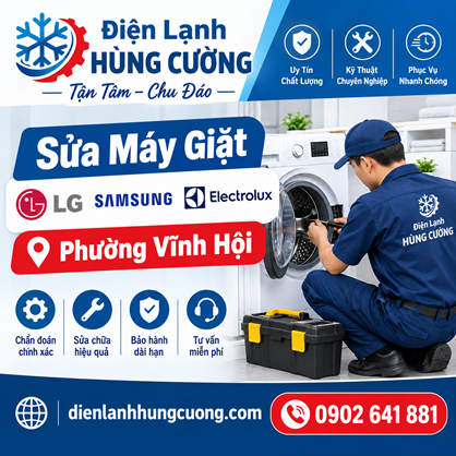 Sửa Máy Giặt LG, Samsung, Electrolux Phường Vĩnh Hội