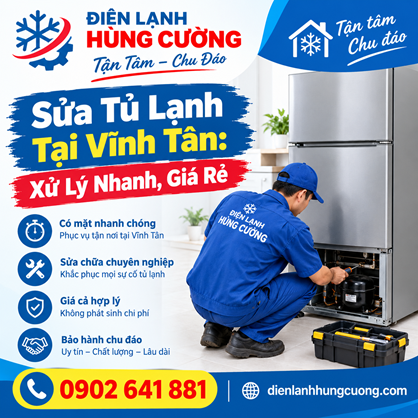 Sửa Tủ Lạnh Tại Vĩnh Tân: Xử Lý Nhanh, Giá Rẻ, Uy Tín