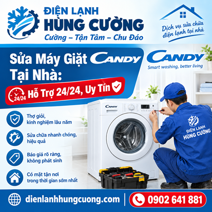Sửa Máy Giặt Candy Tại Nhà: Hỗ Trợ Nhanh, Dứt Điểm Lỗi