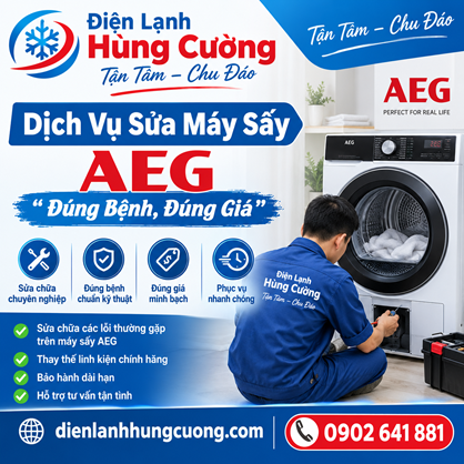 Dịch Vụ Sửa Máy Sấy AEG Uy Tín: Đúng Bệnh – Đúng Giá