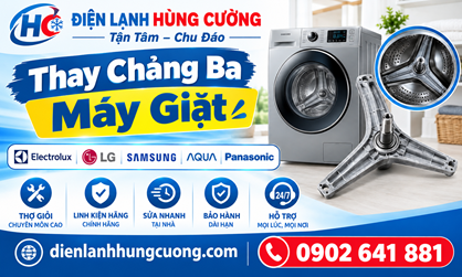 Thay Chảng Ba Máy Giặt: Electrolux, LG, Samsung, Aqua, Panasonic