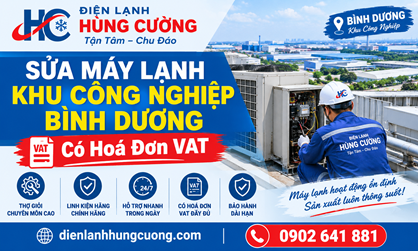 Sửa Máy Lạnh KCN Bình Dương: Tốc Độ 30P, Đủ Hóa Đơn VAT