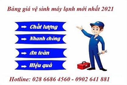 Bảng  Giá Vệ Sinh Máy Lạnh 2021