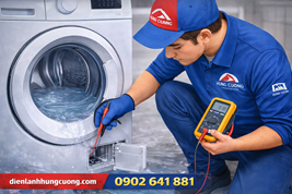 Máy giặt không xả nước dù đã hết chu trình