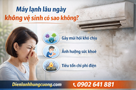 Máy lạnh lâu ngày không vệ sinh có sao không?