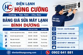 Bảng Giá Sửa Máy Lạnh Bình Dương