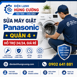 Sửa Máy Giặt Panasonic Quận 4: Hỗ Trợ 24/24, Tận Tâm, Giá Rẻ