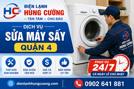 Dịch Vụ Sửa Máy Sấy Quận 4: Phục Vụ 24/7 Cả Ngày Lễ Chủ Nhật