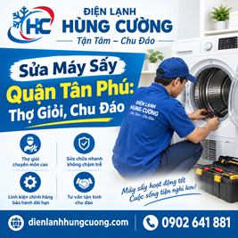 SỬA MÁY SẤY QUẬN TÂN PHÚ: TẬN NHÀ – THỢ TẬN TÂM