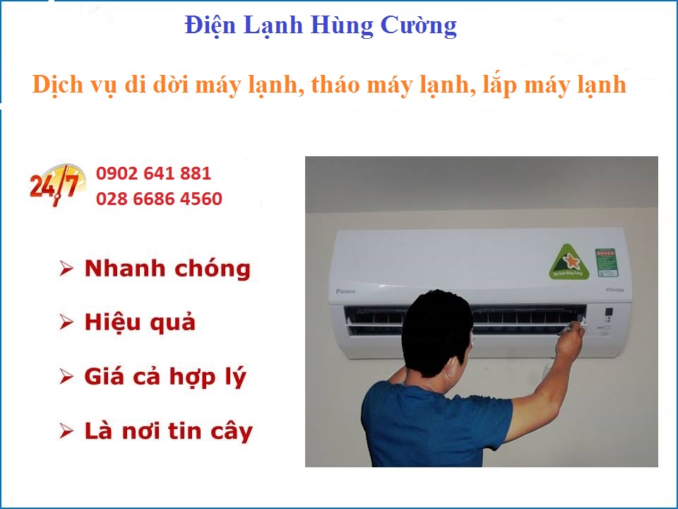 thông tin liên hệ dịch vụ tháo lắp, di dời máy lạnh