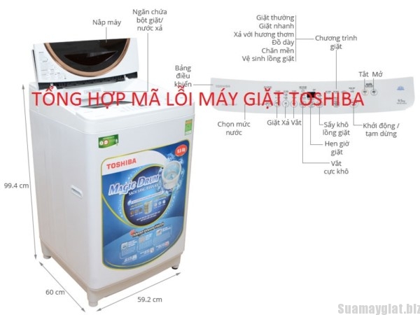 Bảng Mã Lỗi Máy Giặt Toshiba
